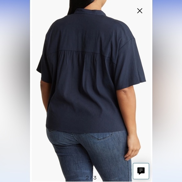 Vince Flutter Sleeve Linen Blend Top  sz 2X - Picture 5 of 6